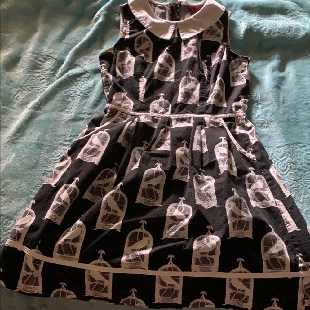Black and white collared dress, Size S